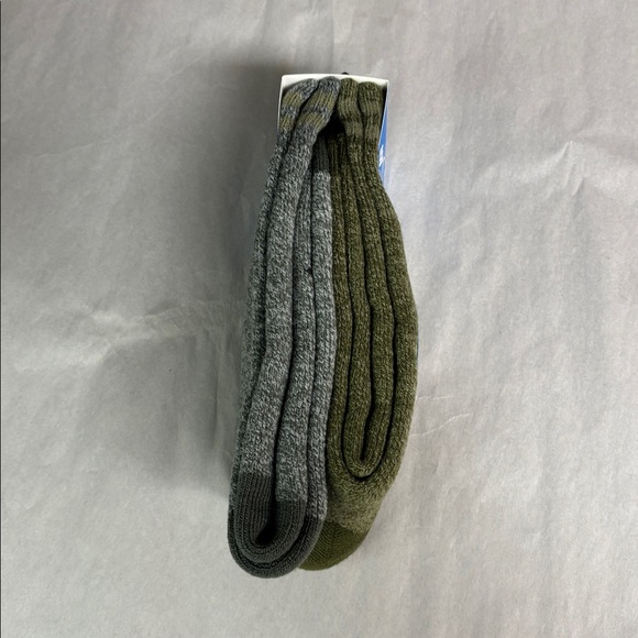 New Columbia Socks Men’s 2 Pair Green & Gray Warm Fleece Socks Activewear Casual - Picture 3 of 13